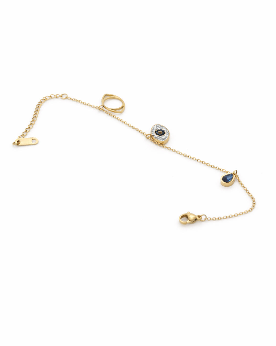 Aura Evil Eye Gold Charm Bracelet