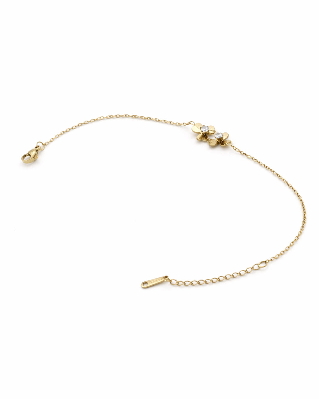 Twin Blossom Gold Plated Bracelet