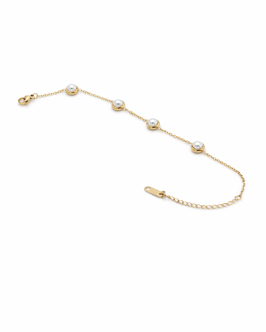 Luna Pearl Station Gold Plated Bracelet