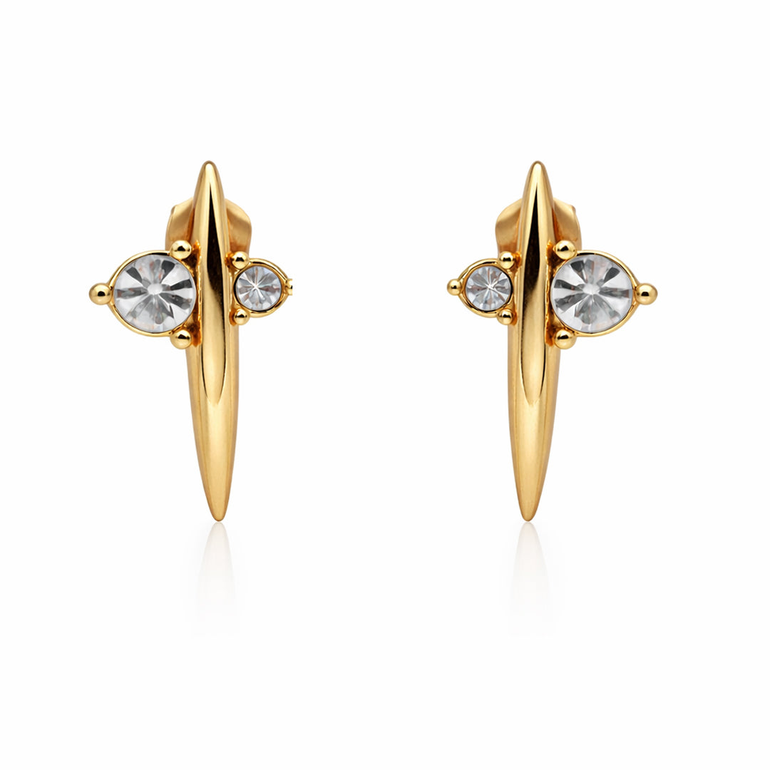 Dagger Stud Gold Plated Earrings