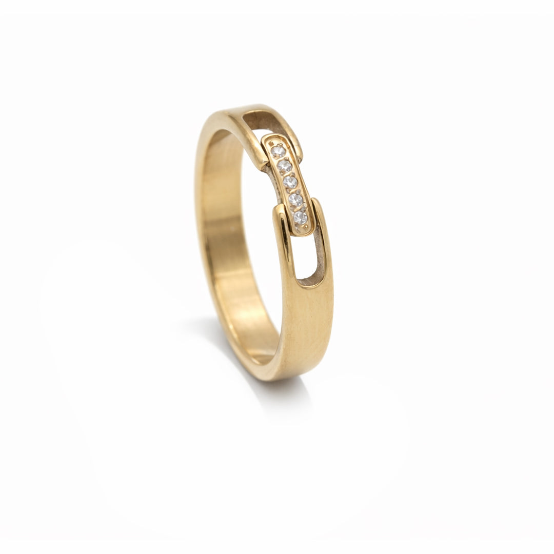 Buckle Band Gold Plated Ring