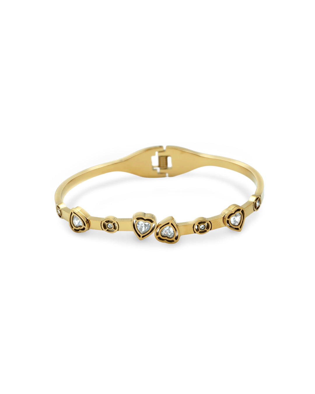 Blooming Hearts Gold Plated Kada