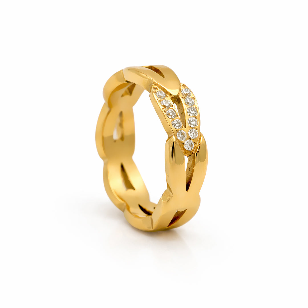 Cuban Gold Plated Band Ring