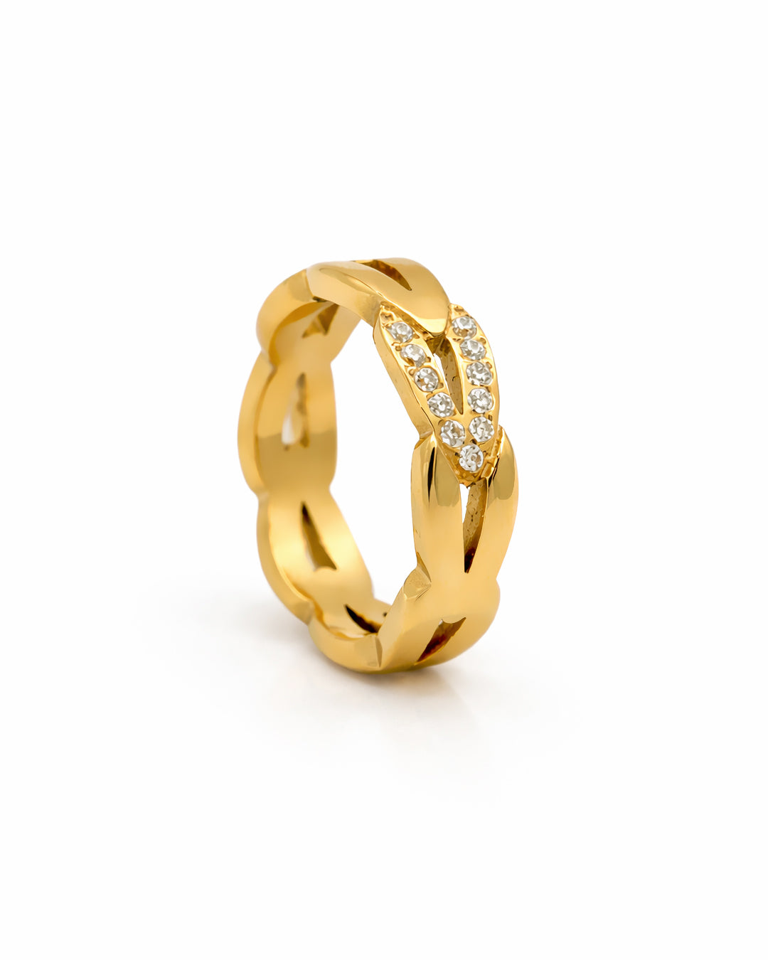 Cuban Gold Plated Band Ring