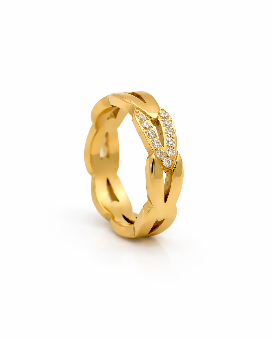 Cuban Gold Plated Band Ring