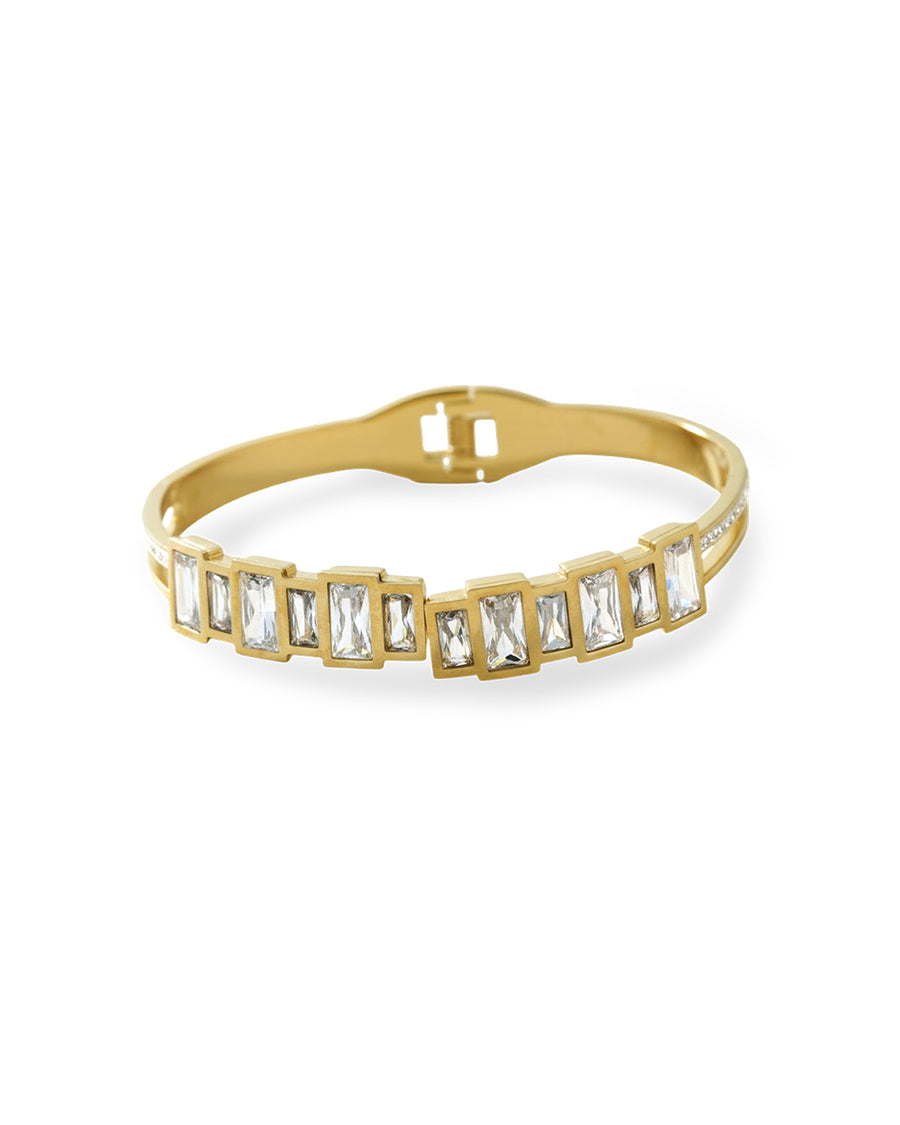 Baguette Crystal Deco Gold Plated Kada