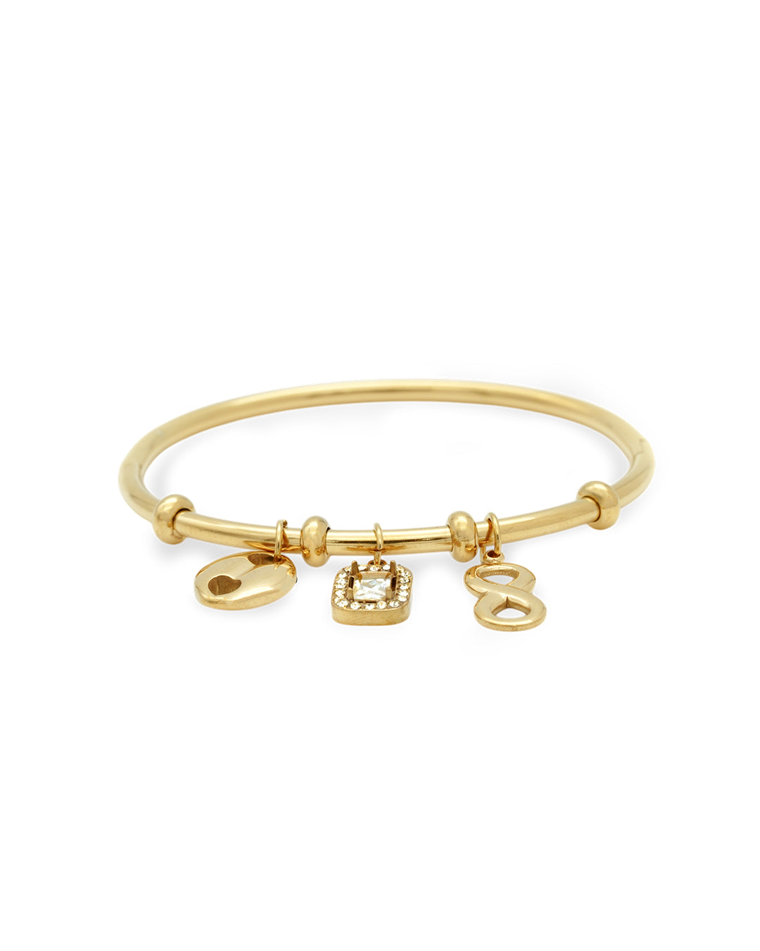 Infinity Heart Locket Charm Gold Plated Kada