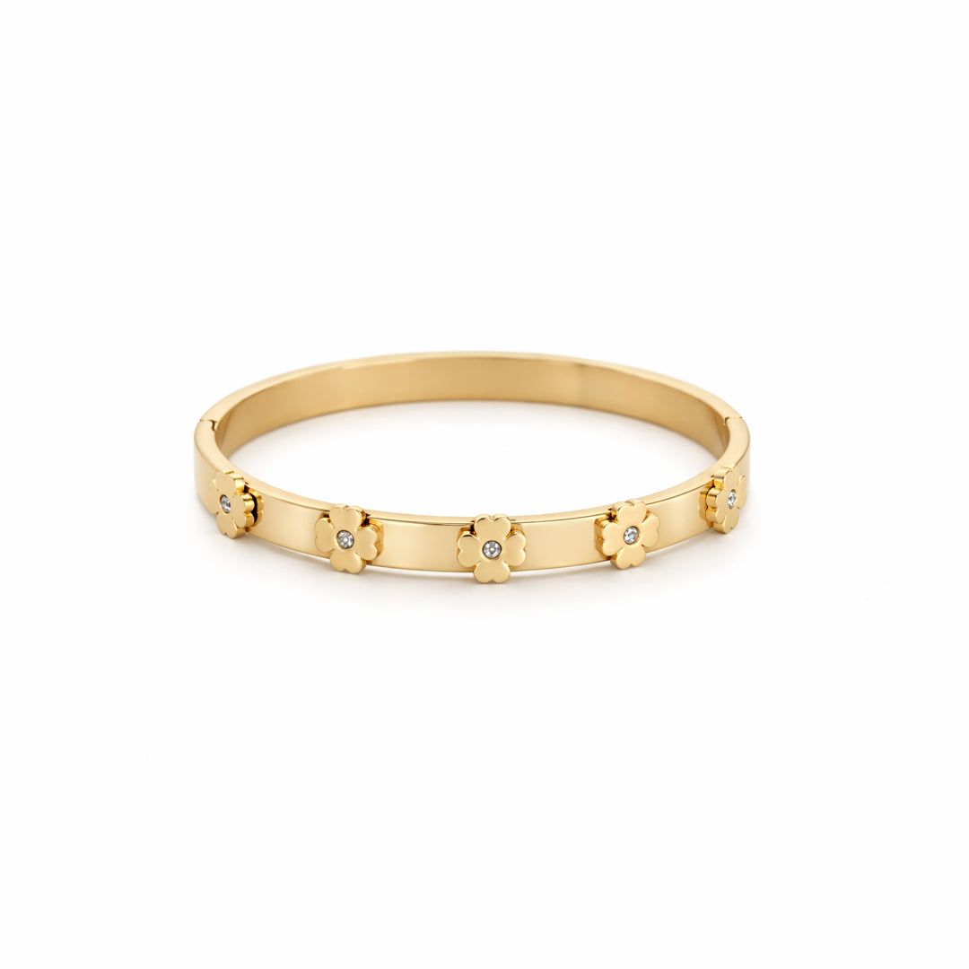 Daisy Solitaire Eternity Gold Plated Kada
