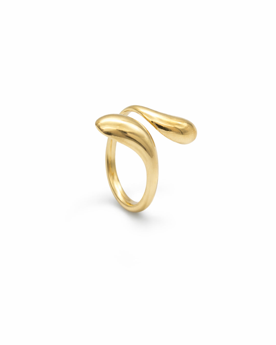 Dewdrop Bypass Gold Plated Ring