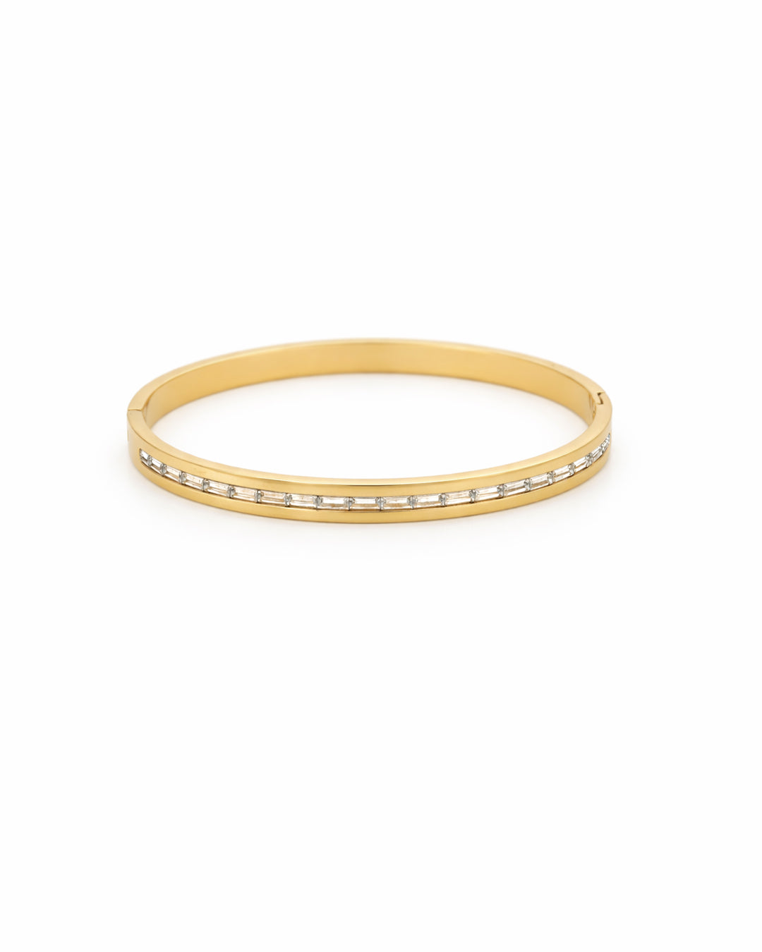 Baguette Channel Line Gold Plated Kada