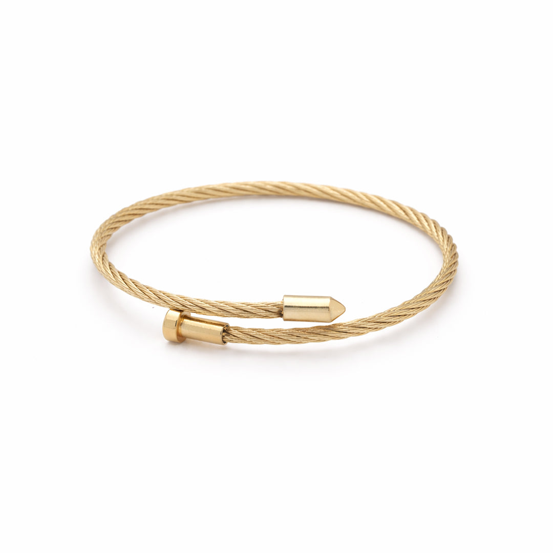 Twisted Cable Torque Gold Plated Bangle Kada