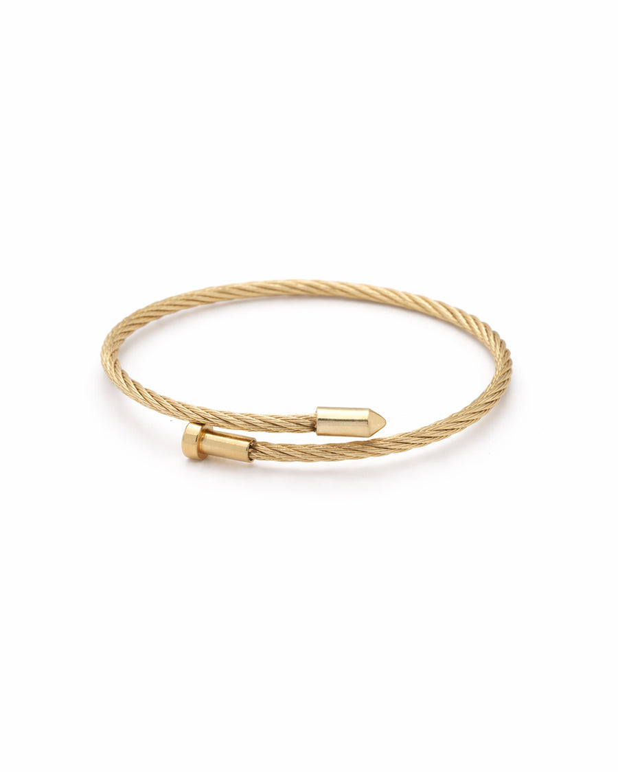 Twisted Cable Torque Gold Plated Bangle Kada