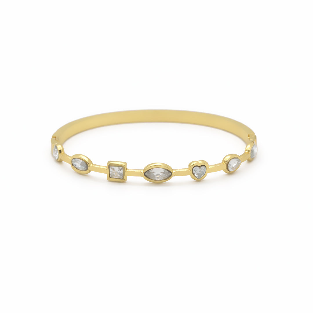 Multishape Charm Crystal Gold Plated Kada