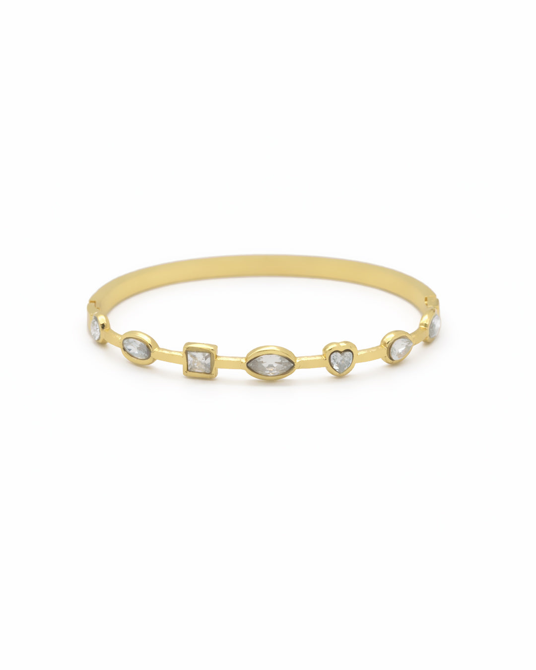 Multishape Charm Crystal Gold Plated Kada