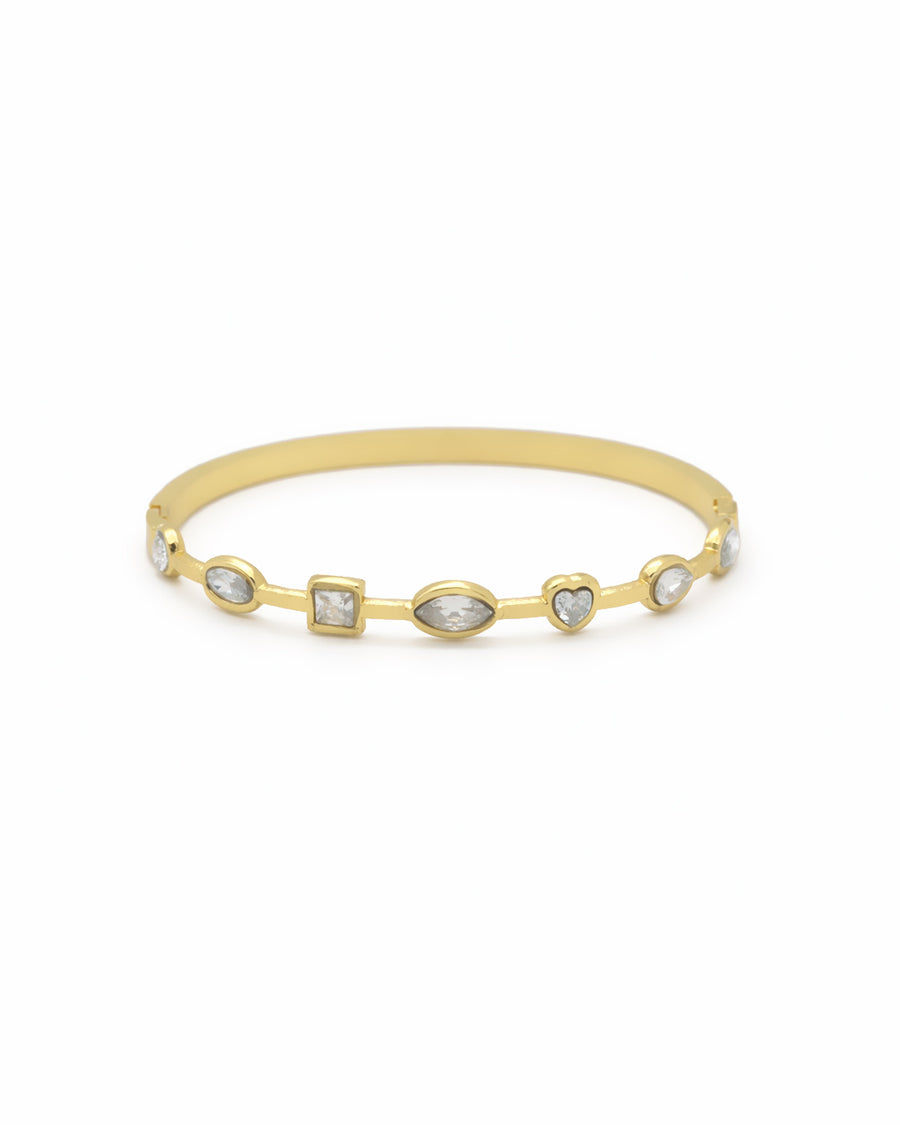 Multishape Charm Crystal Gold Plated Kada