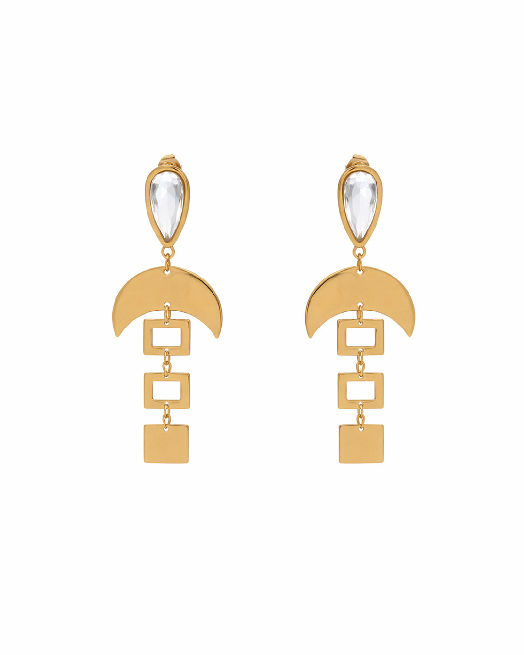 Lunar Totem Gold Plated Earrings