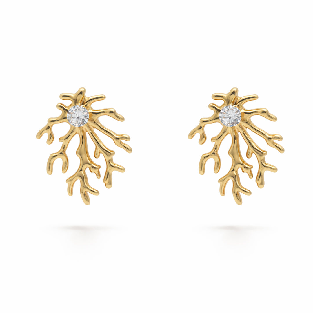 Coral Branch Gilded Studs