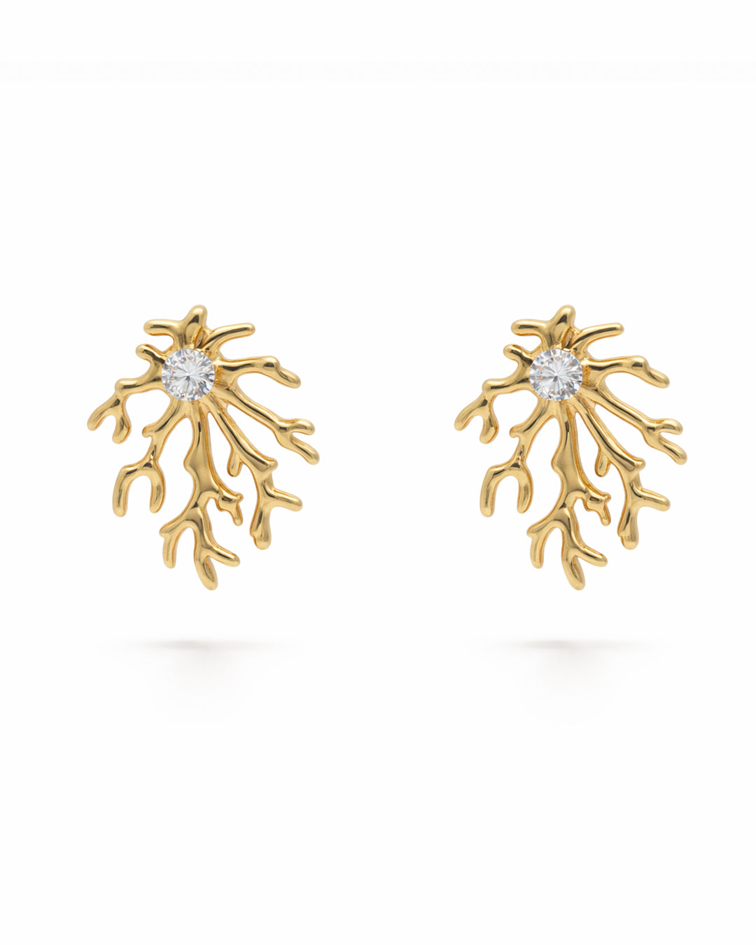 Coral Branch Gilded Studs