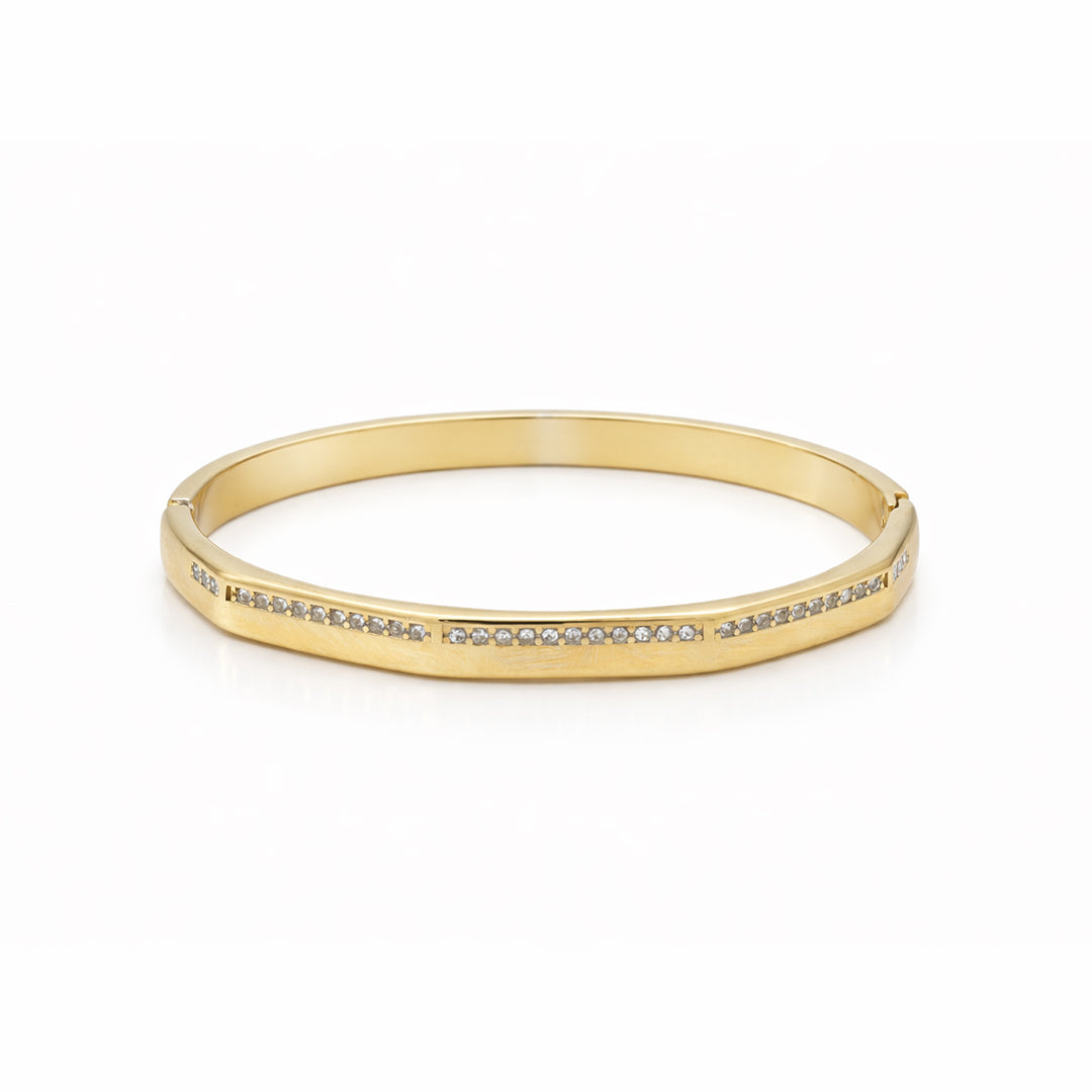 Pavé Channel Crystal Gold Plated Kada