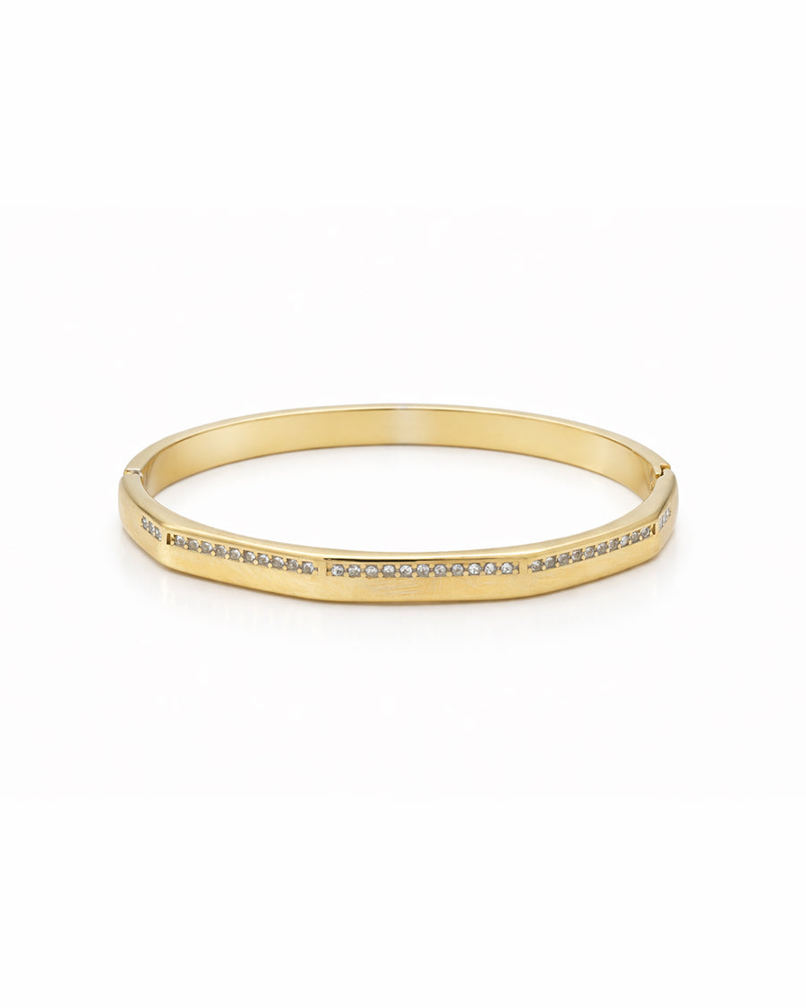 Pavé Channel Crystal Gold Plated Kada
