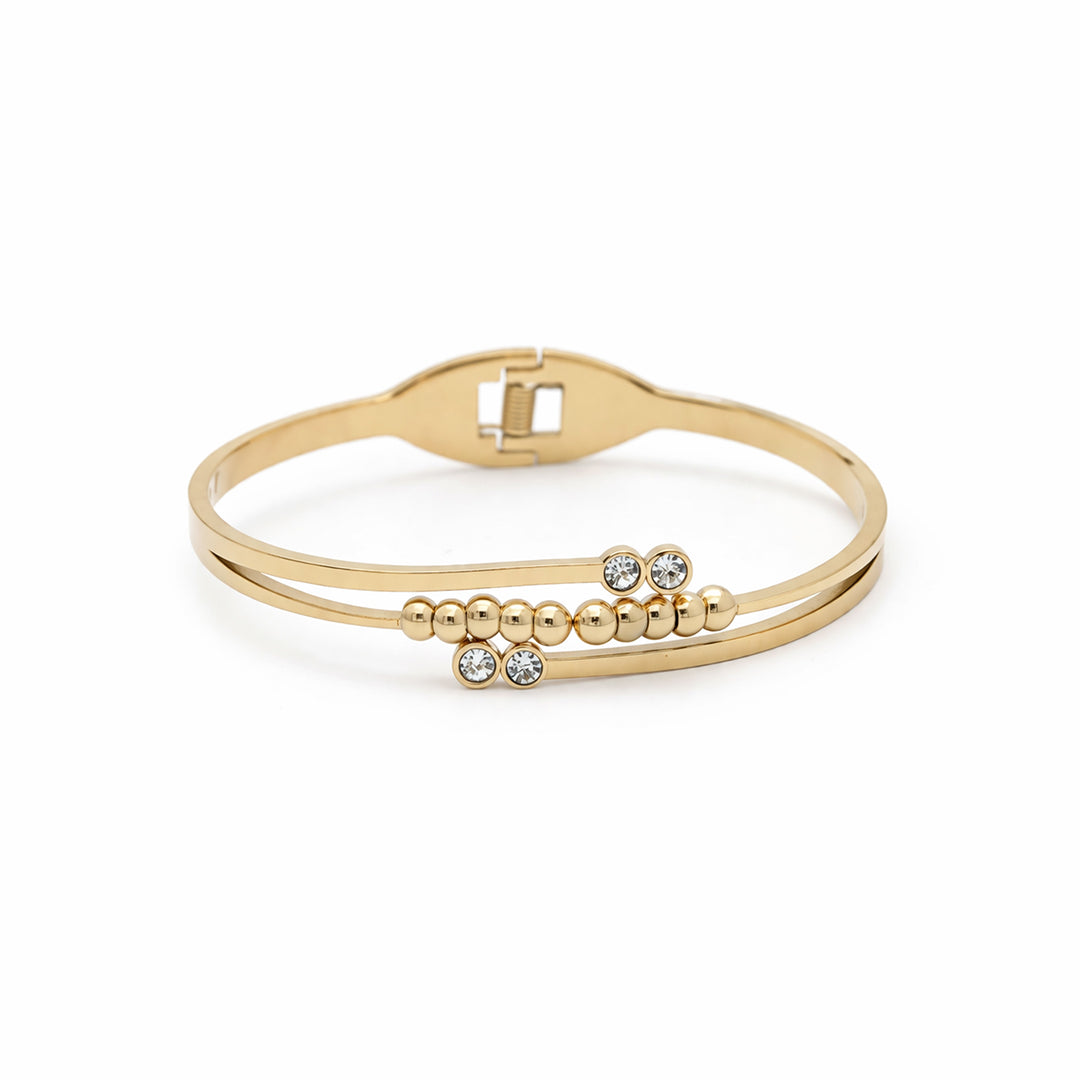 Crystal Bead Arc Gold Plated Kada