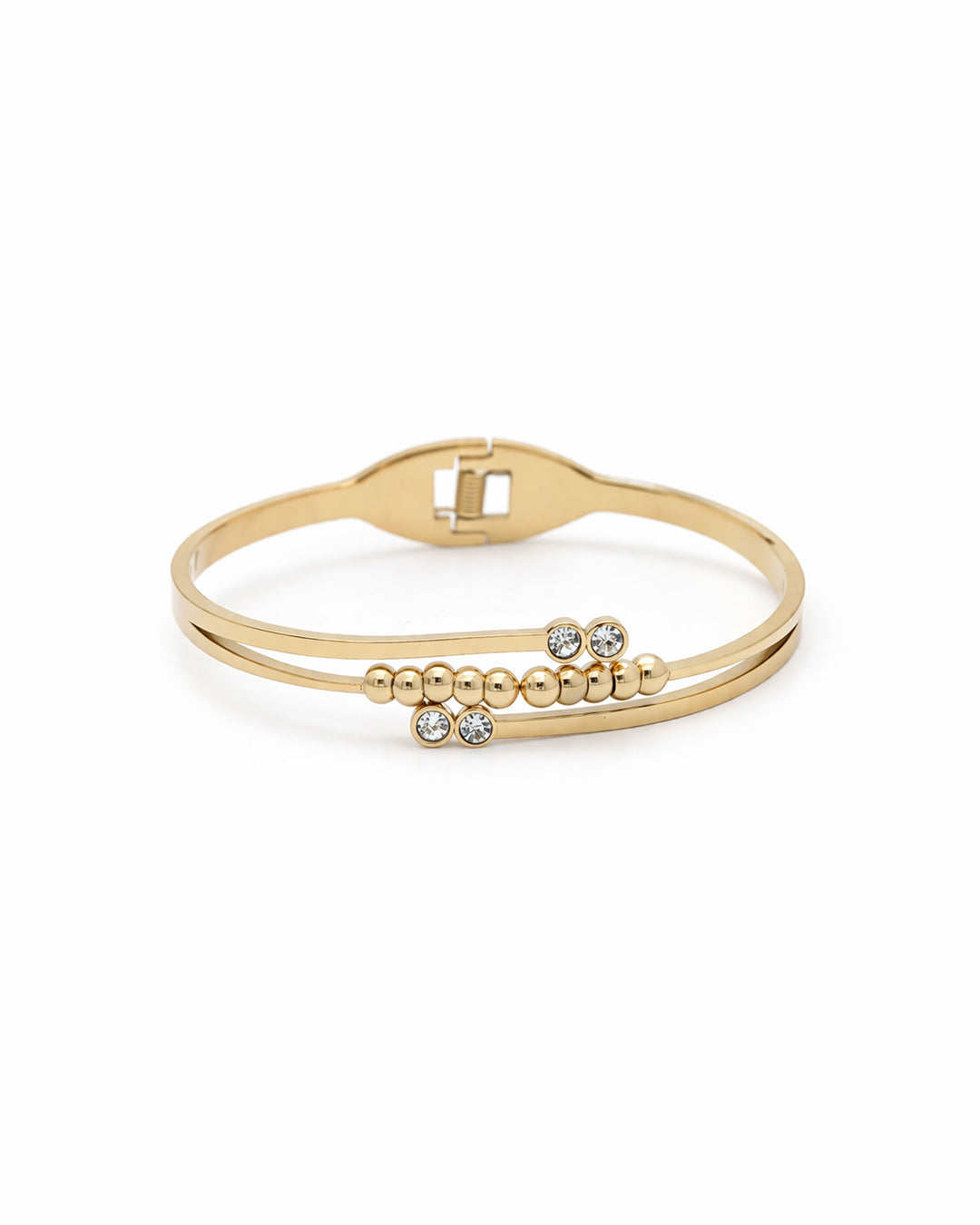 Crystal Bead Arc Gold Plated Kada