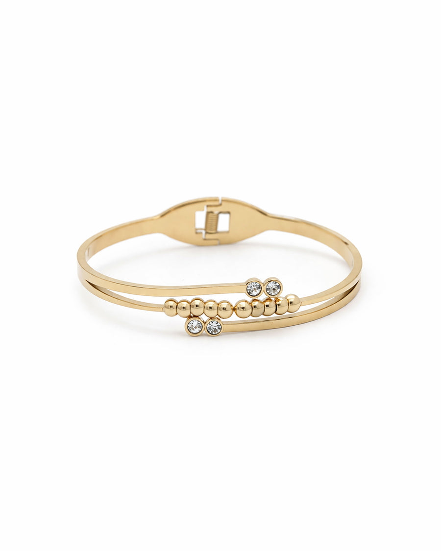 Crystal Bead Arc Gold Plated Kada