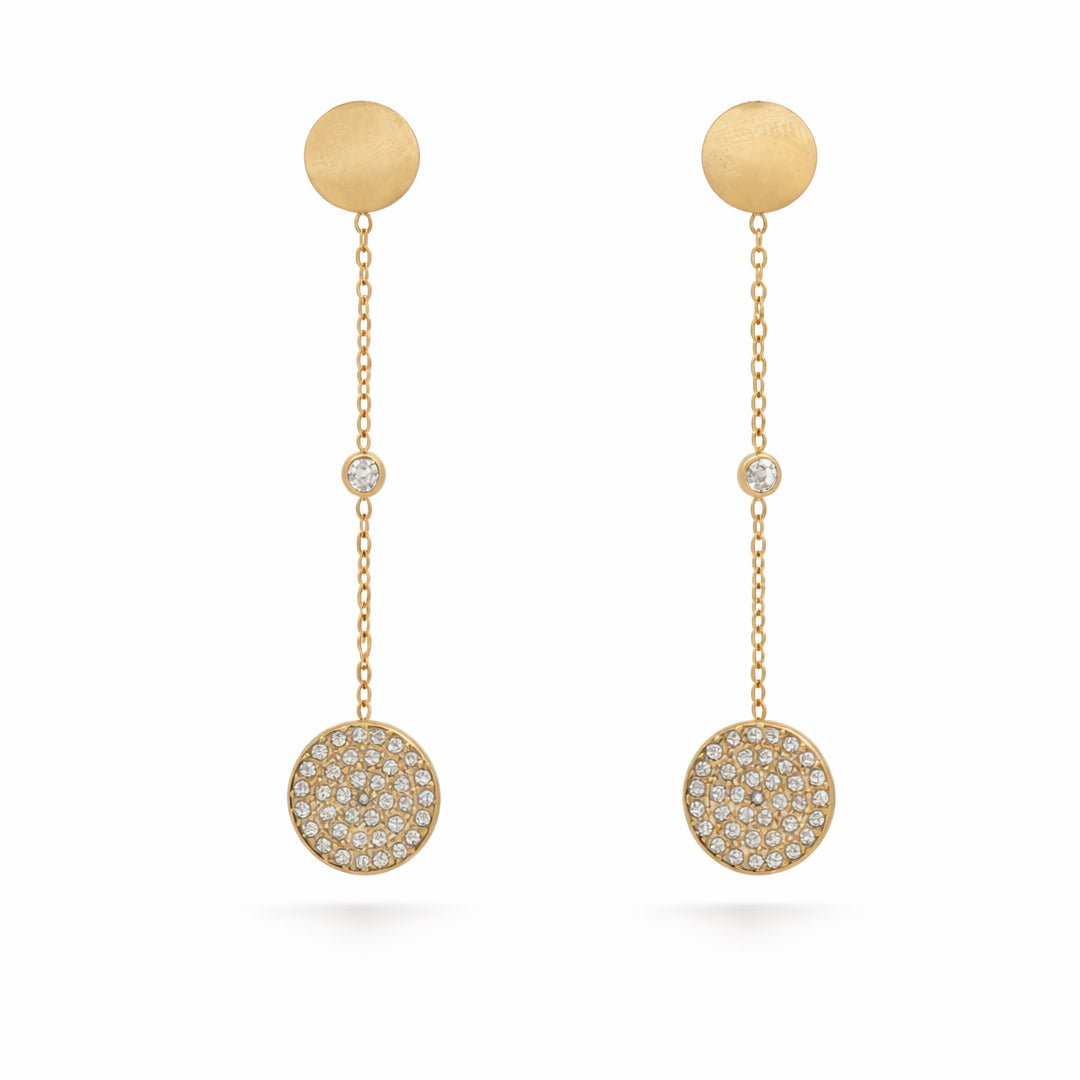 Pavé Moon Gold Plated Earrings