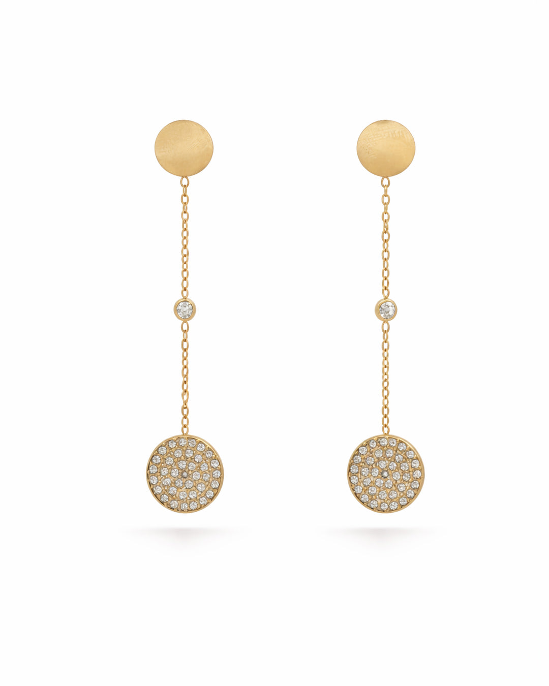 Pavé Moon Gold Plated Earrings