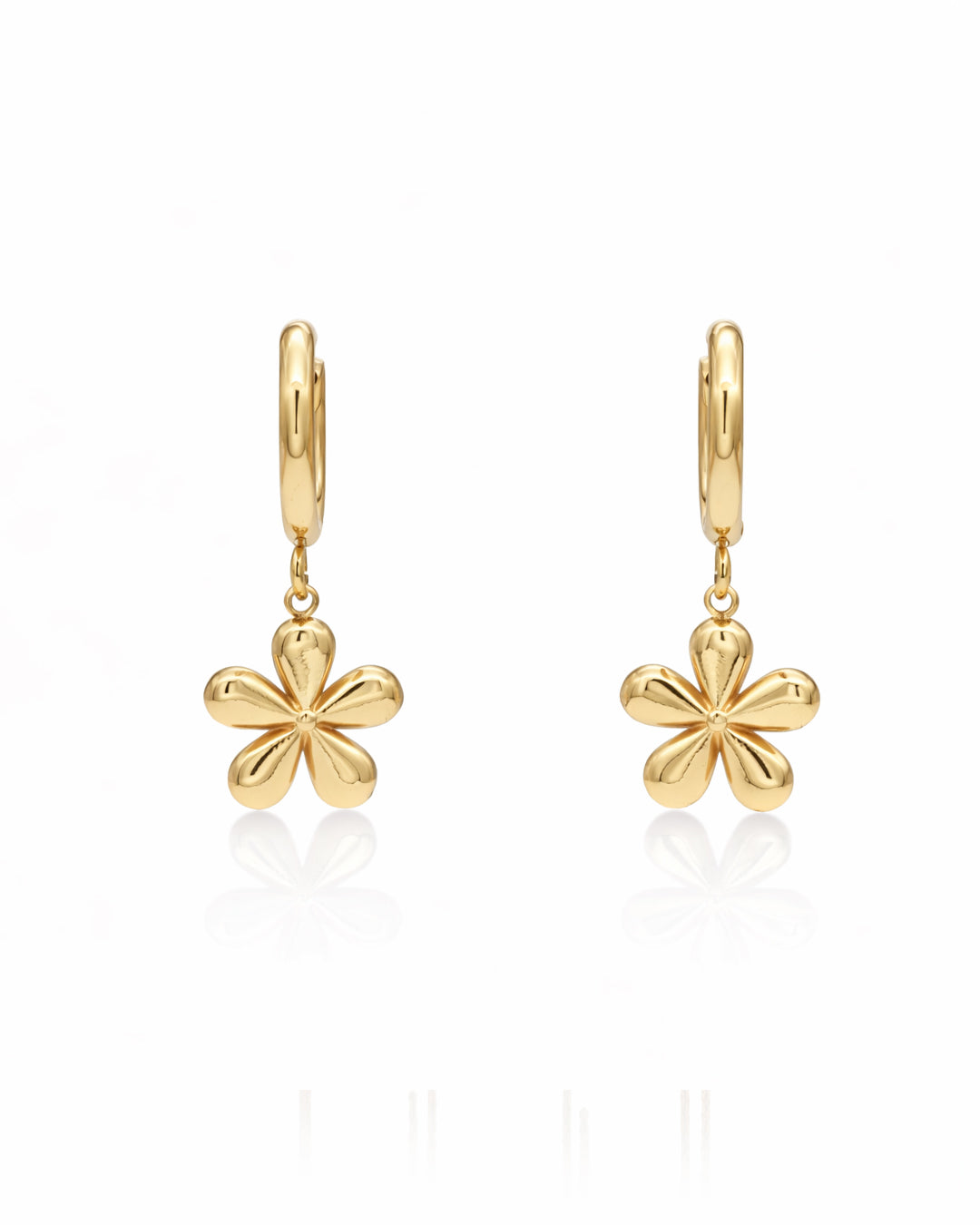Puffy Daisy Gold Plated Earrings