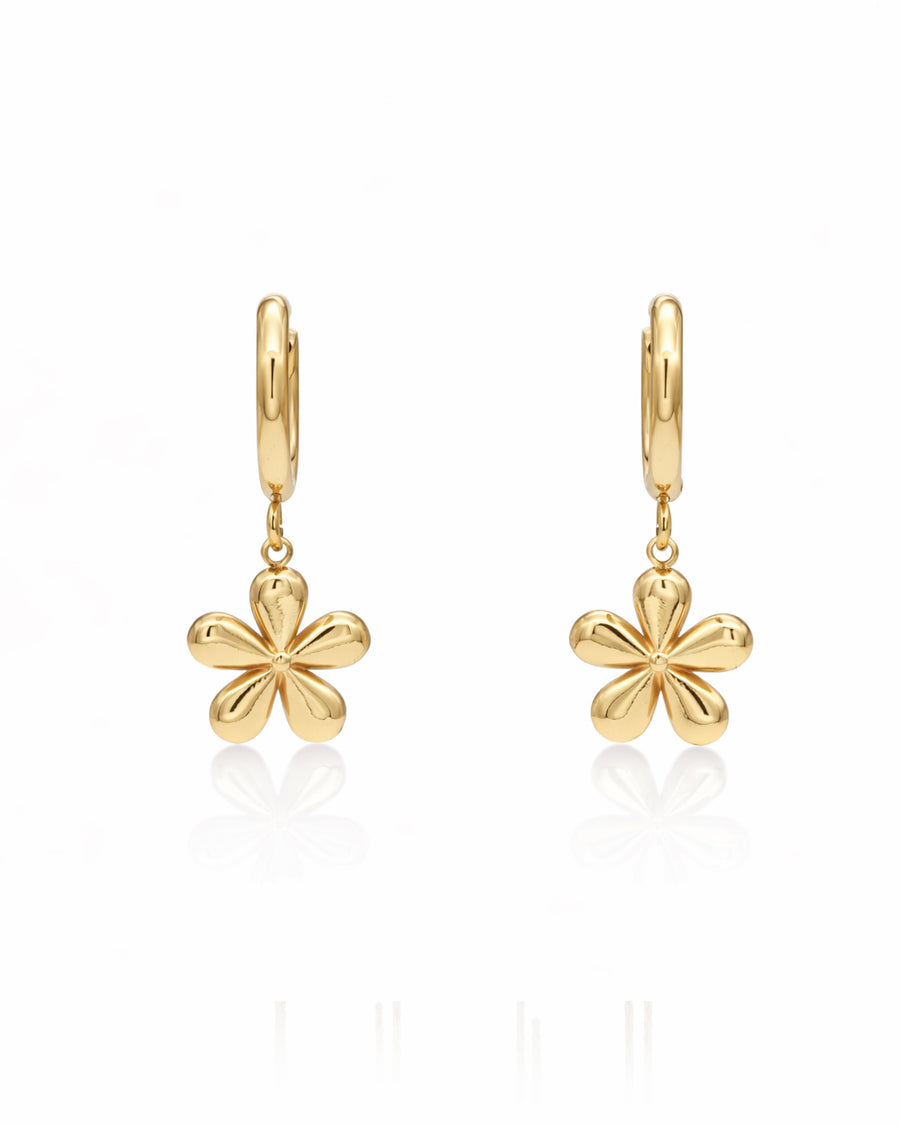 Puffy Daisy Gold Plated Earrings