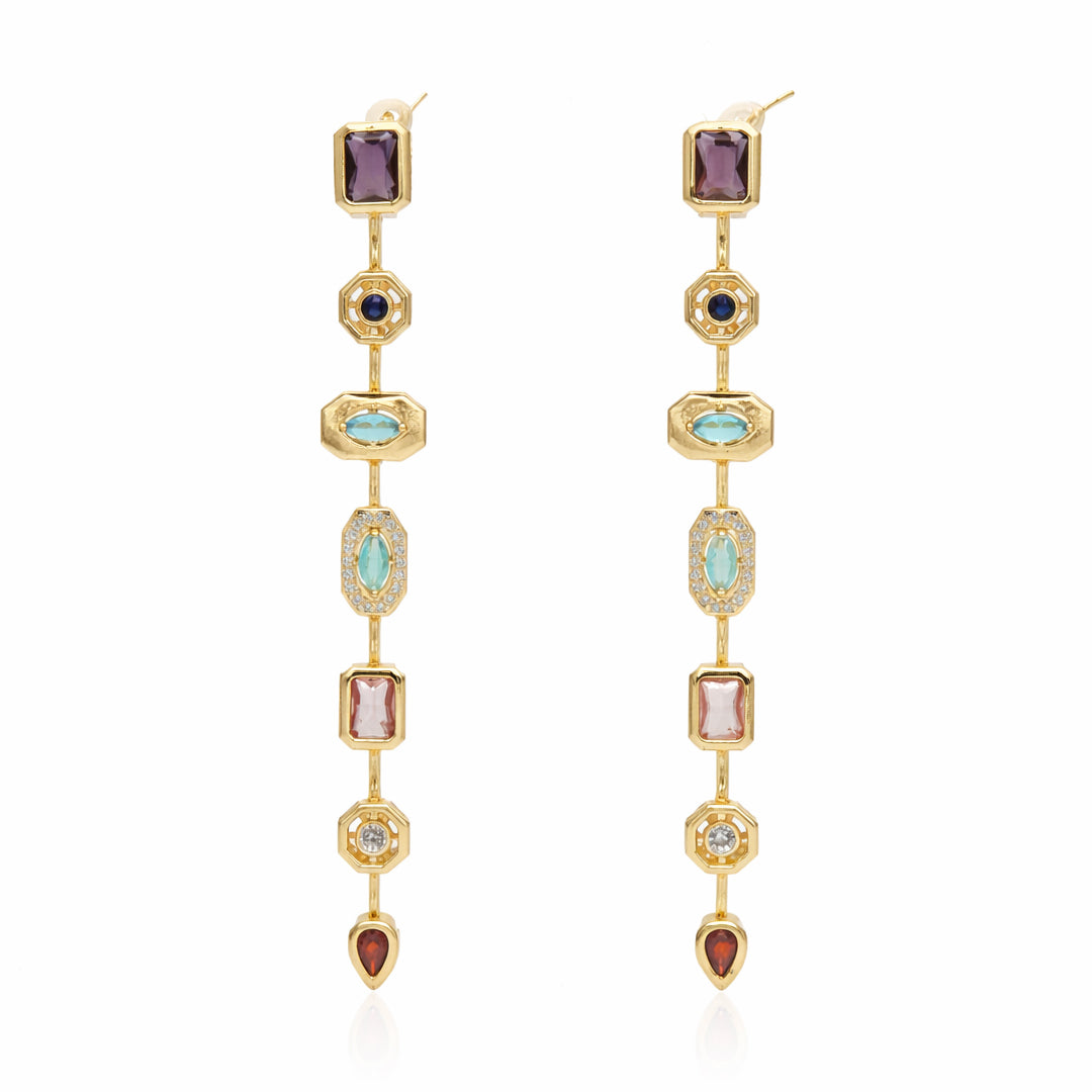 Jewel Totem Gold Plated Earrings