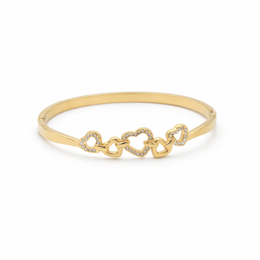 Entwined Heart Crystal Gold Plated Kada