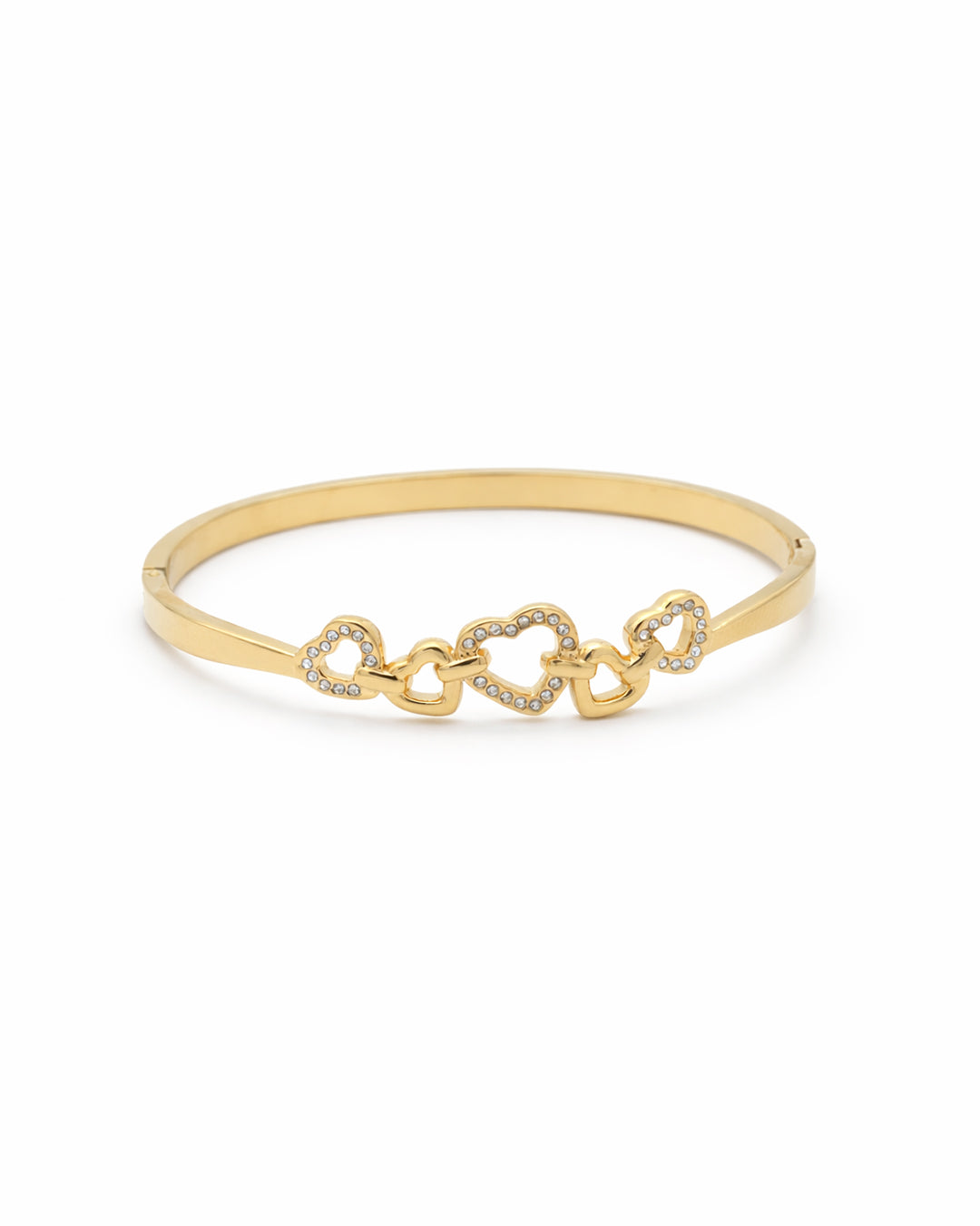 Entwined Heart Crystal Gold Plated Kada
