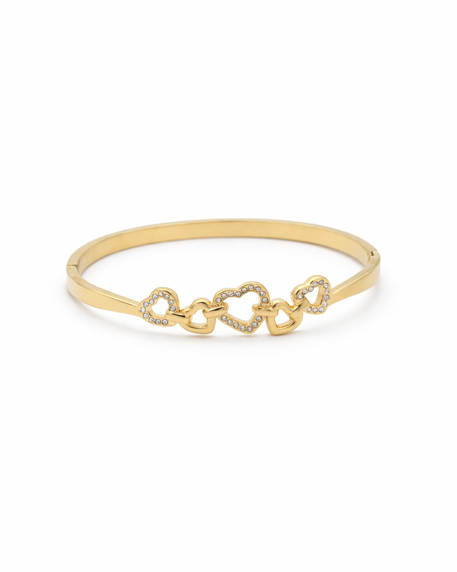 Entwined Heart Crystal Gold Plated Kada
