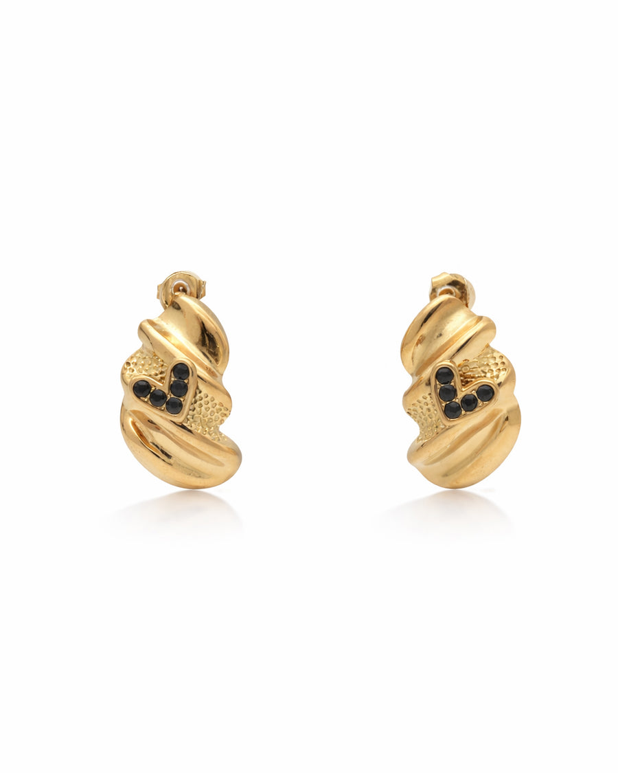 Serpent Coil Gold Plated Earrings