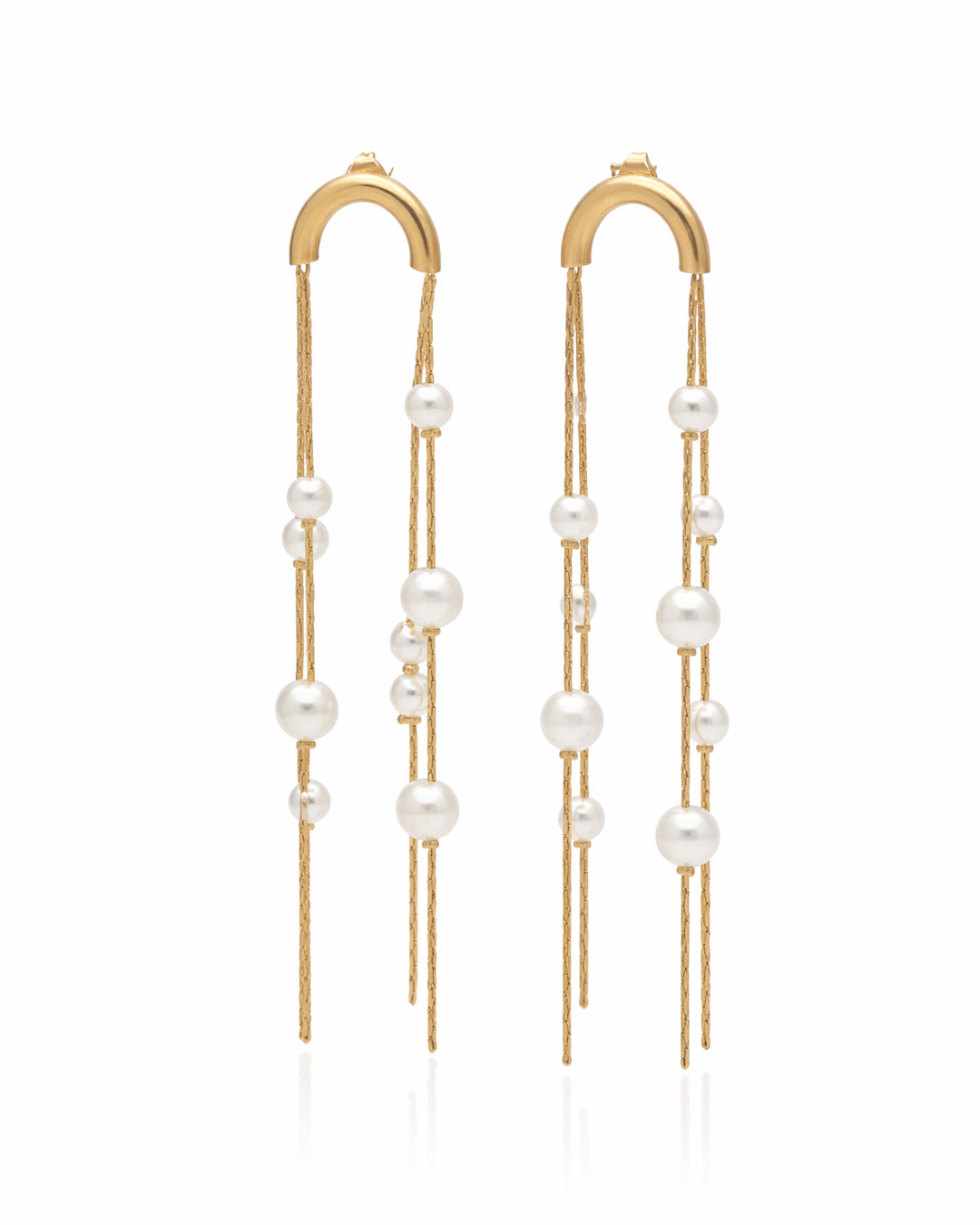 Pearl Rain Gold Plated Earrings