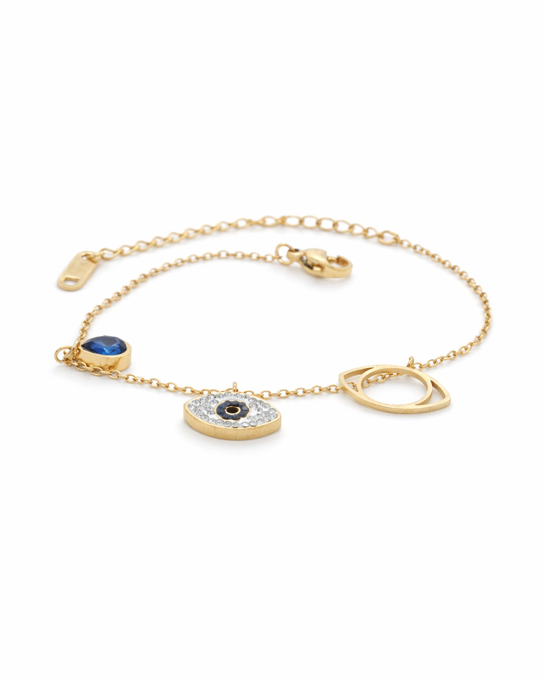 Aura Evil Eye Gold Charm Bracelet