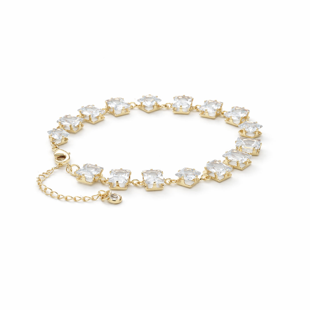 Crystal Cascade Gold Plated Bracelet