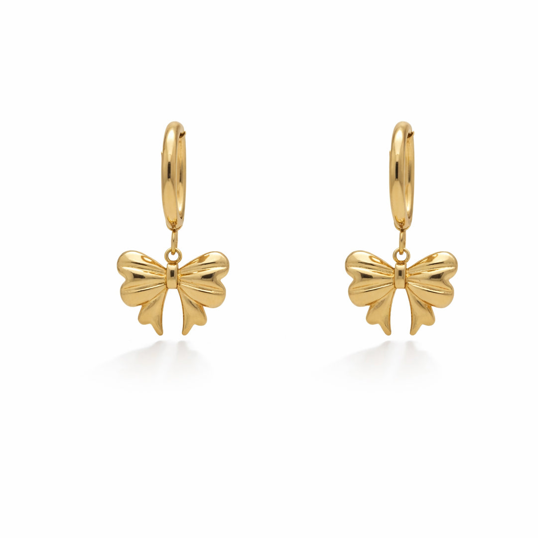 Golden Bow Gold Plated Earrings