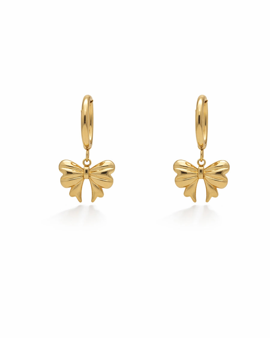 Golden Bow Gold Plated Earrings