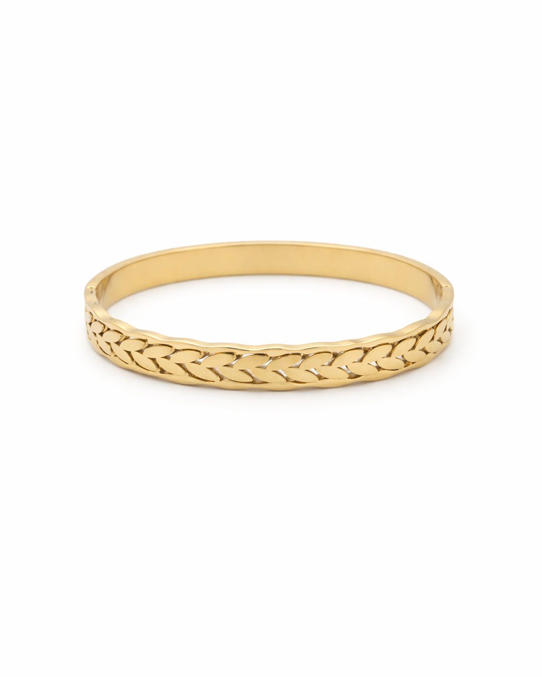 Gold Plated Laurel Wreath Patterned Kada