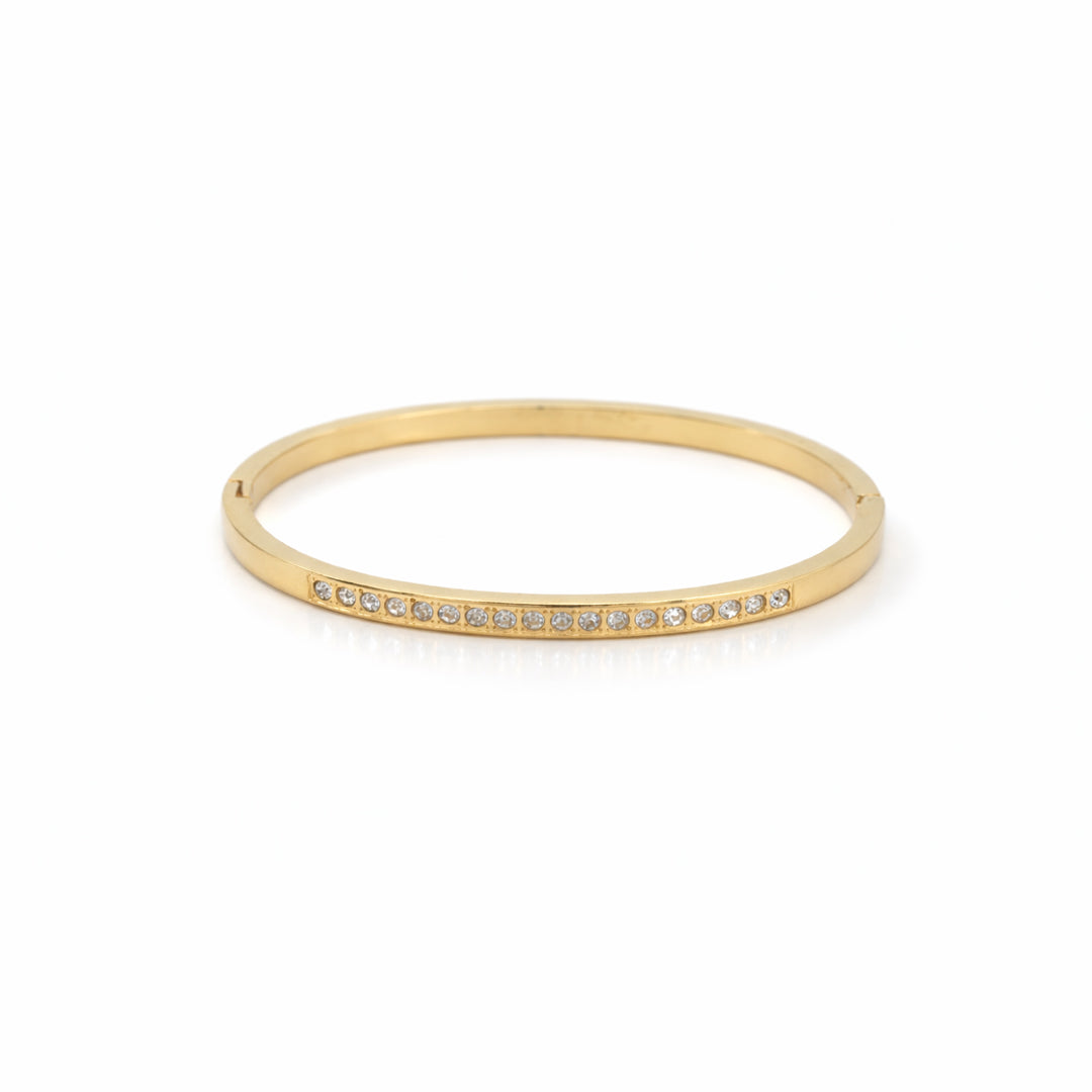 Crystal Bar Slim Gold Plated Kada