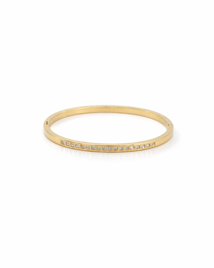 Crystal Bar Slim Gold Plated Kada