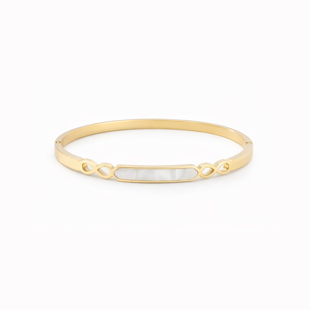 Mother of Pearl Infinity Gold Plated Bangle Kada