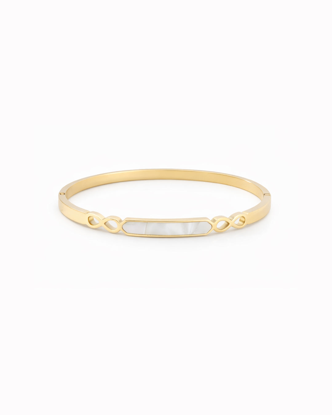 Mother of Pearl Infinity Gold Plated Bangle Kada