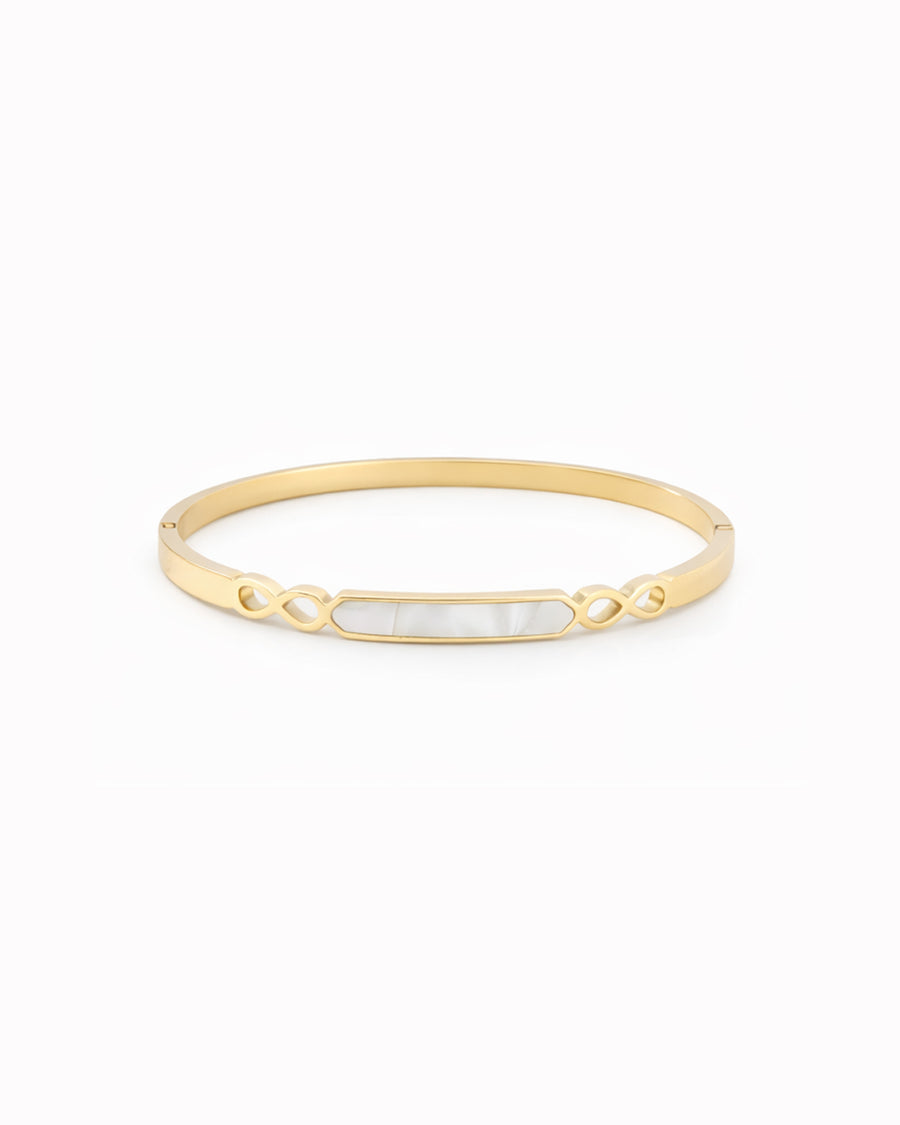Mother of Pearl Infinity Gold Plated Bangle Kada
