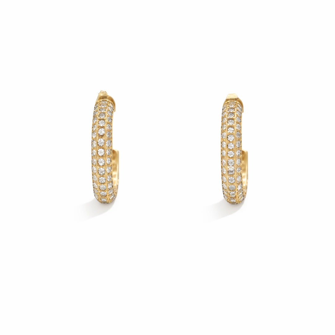 Ice Hoop Gold Plated Earrings