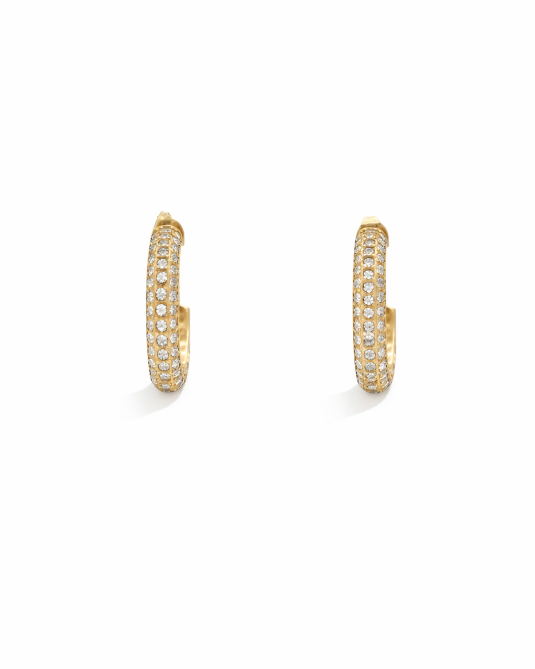 Ice Hoop Gold Plated Earrings