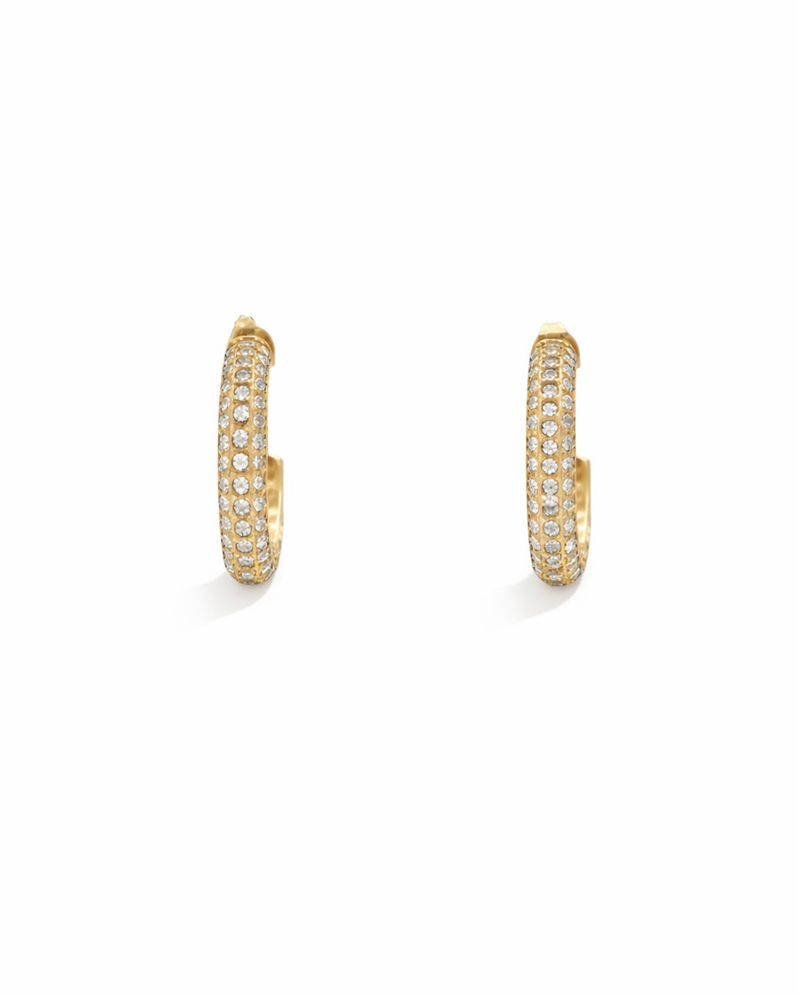Ice Hoop Gold Plated Earrings